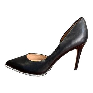 BCBGeneration Harnoy Pumps Size 10 Black Pointed Toe D'Orsay Shoes Chain Trim